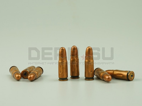 Учебные патроны 7.62х25-мм для ТТ,ППШ,ППС / Комплект из 8-ми патронов [тт-193]